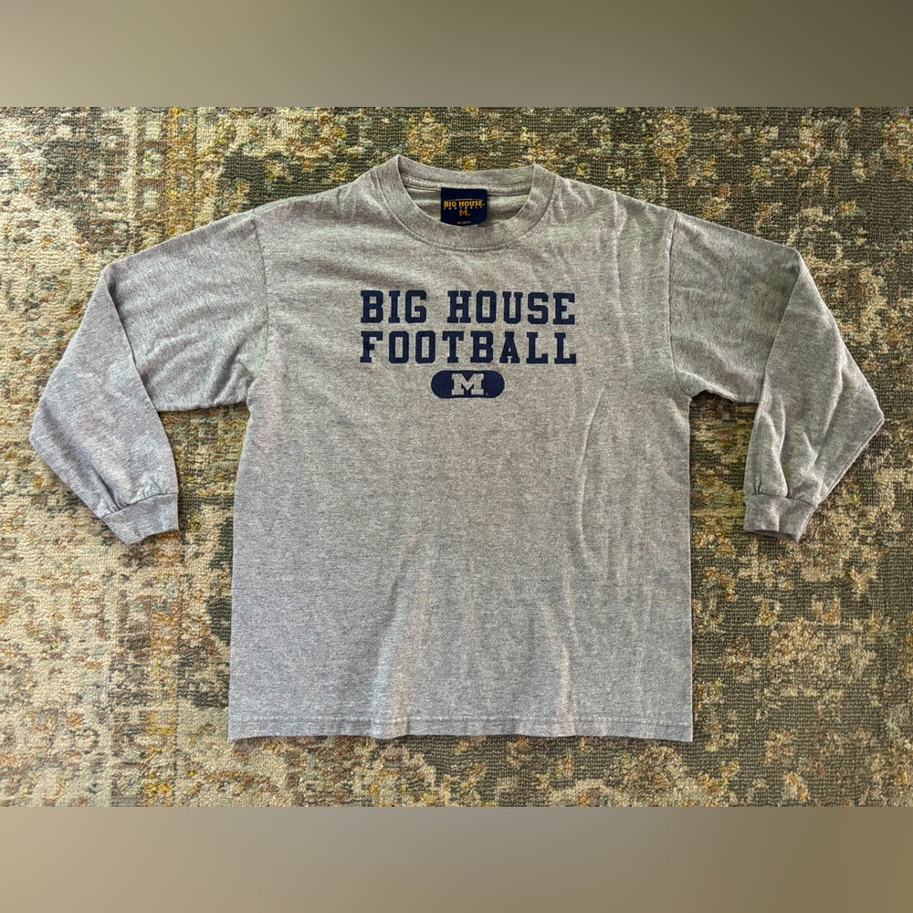 Vintage 90’s Big House Football University of Michigan Long Sleeve Tee (XL)
